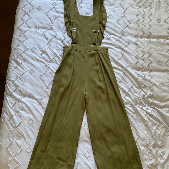 Zara olive culotte overall jumpsuit - Picture 4 of 14